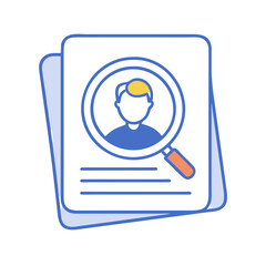 Resume with magnifying glass icon