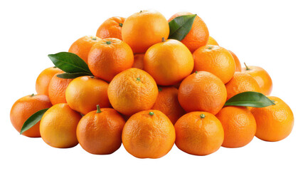 Fresh Juicy Oranges A Pile of Ripe Citrus Fruits Isolated on White Background