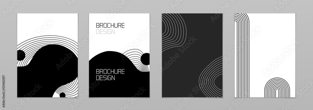Poster abstract pattern shapes fluid liquid circular curve simple lines stroke graphic design for geometric
