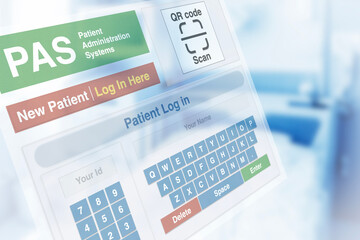 Computer interface for patient management systems for hospital admissions.