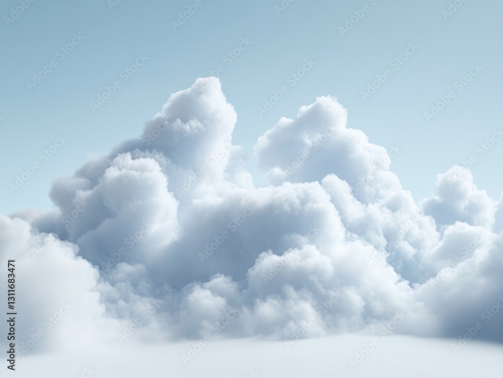Poster the sky is filled with clouds, creating a sense of calm and serenity. the clouds are scattered throu
