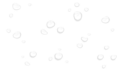 Vector water drop, drops, droplets. PNG drops, condensation on glass, on various surfaces. Realistic drops on a transparent background. Rain and dew