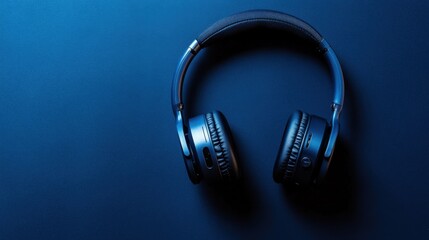 Studio-quality wireless headphones with Hi-Fi sound on a rich navy blue backdrop.