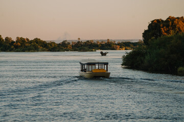 Tourists enjoying a cruise on the Zambezi River in Zimbabwe