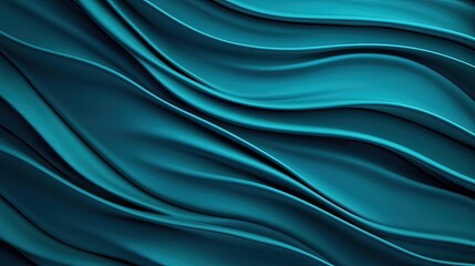 Obraz premium Aurora borealis northern lights concept. Elegant abstract wave patterns in rich teal tones, perfect for backgrounds or design.
