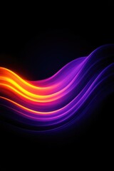 Colorful digital illustration with flowing lines and curves against a dark background.