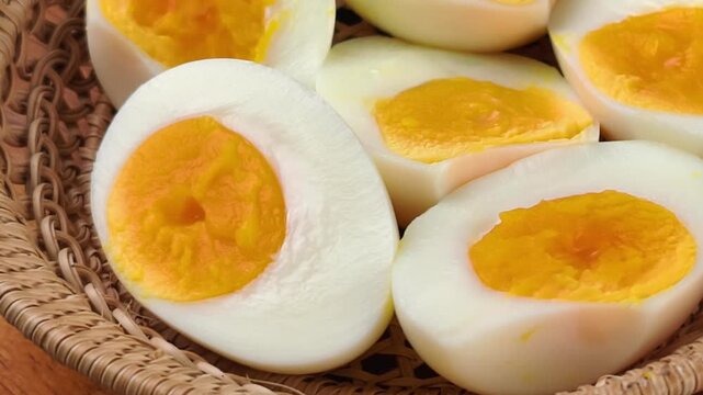 Close-up of a boiled egg