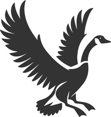 A goose landing with wings outstretched animal vector