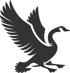 A goose landing with wings outstretched animal vector