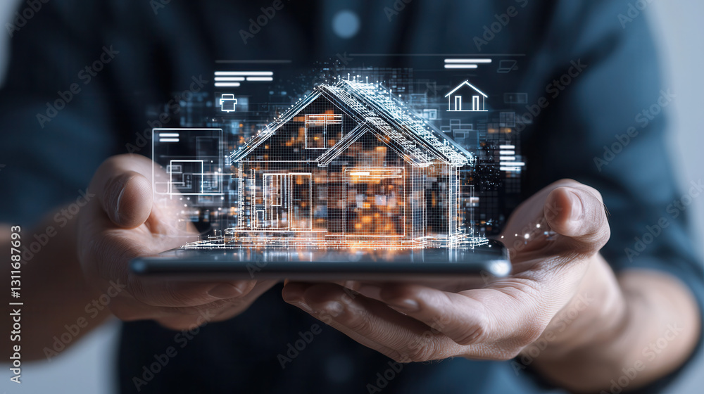 Poster smart contract signing for real estate using digital technology and mobile device