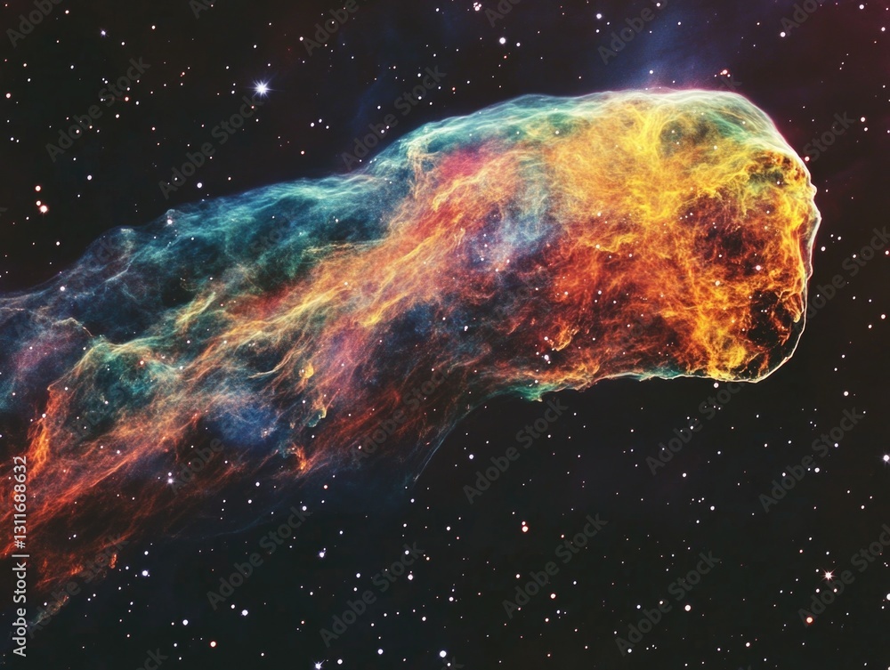 Canvas Prints a colorful cloud of gas and dust in space. the colors are bright and vibrant, creating a sense of wo