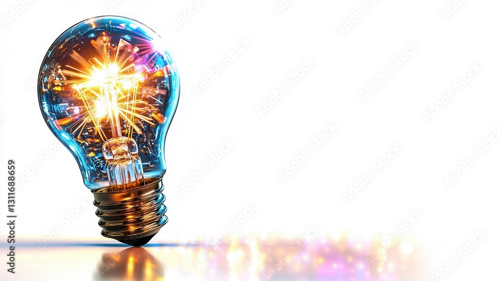 Poster a sophisticated and 3d representation of a vibrant colorful explosion emanating from an incandescent