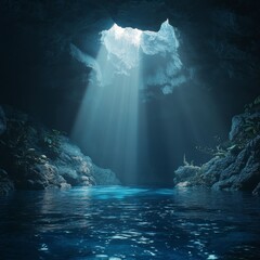 Tranquil Cave Water Scene