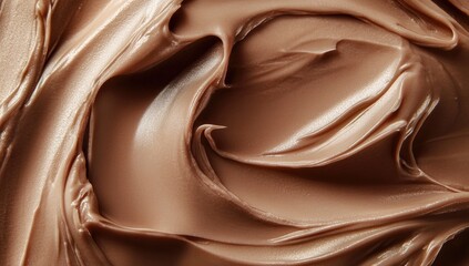 Fototapeta premium Close-up of a creamy, coffee-colored body butter