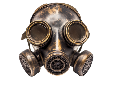 Isolated Steampunk Gas Mask