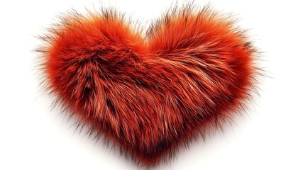 Fluffy orange heart-shaped fur.