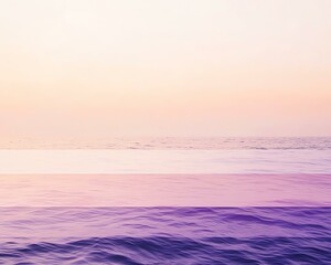 Obraz premium Sunset Gradients Serene ocean view at sunset with soft colors.