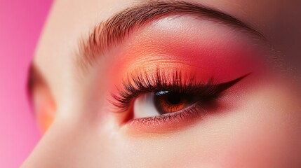 Sunset Gradients Vibrant eye makeup on a beautiful model.