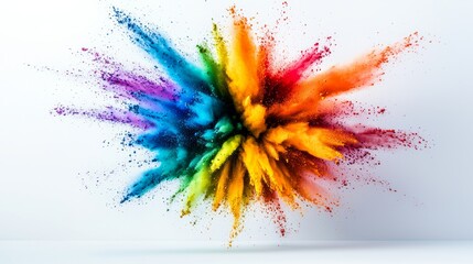 Colorful explosion of paint is depicted in the image, with each color representing a different emotion or feeling. The vibrant colors and the dynamic nature of the explosion create a sense of energy