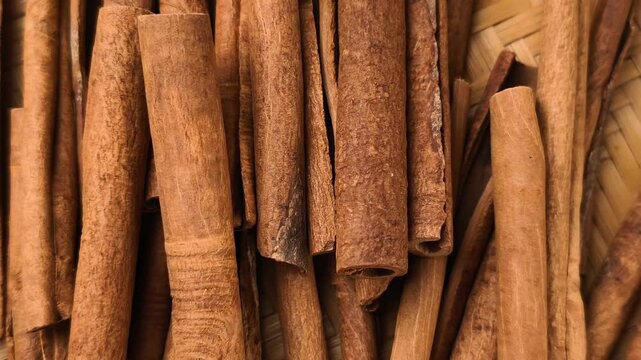 Close-up of dried cinnamon