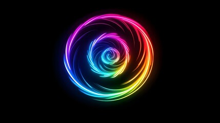 Rainbow Spiral Light Energy Abstract Design