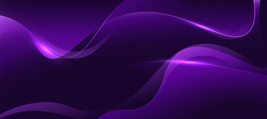 Abstract purple wave banner, Abstract elegant light violet lines with flow background vector for branding presentation
