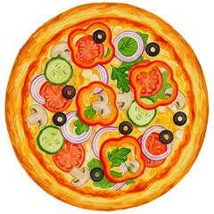 pizza on a white background