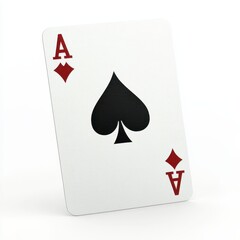 Obraz premium Ace of Spades Playing Card Close Up Studio Shot White Background Gambling Games Casino