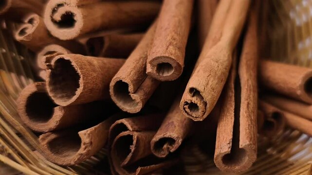 Close-up of dried cinnamon