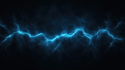 Fototapeta premium Abstract Blue Electrical Discharge, Energy Plasma, Power, Lightning Bolt, Dark Background, Digital Art