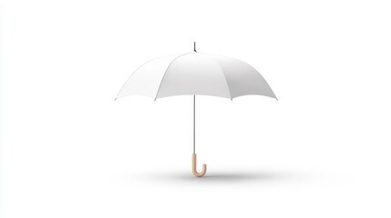 Minimalistic White Umbrella with Light Shadow on Soft Background