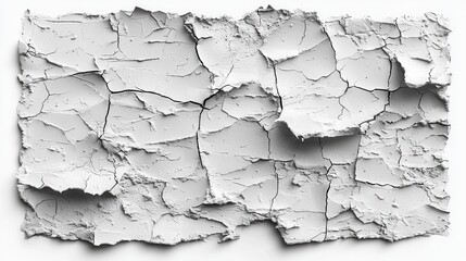 Cracked plaster texture, white background