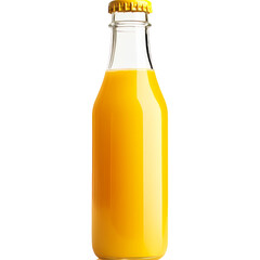 Fresh Orange Juice In A Glass Bottle. Isolated. Healthy Drink For Summer Time.