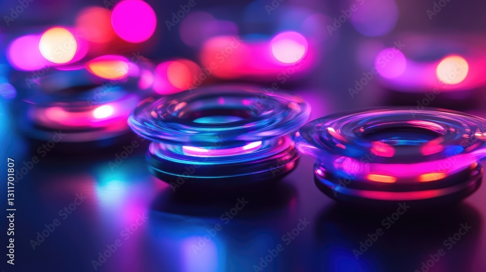 Aufkleber macro shot of a fidget spinner in motion, sleek design with blurred edges.