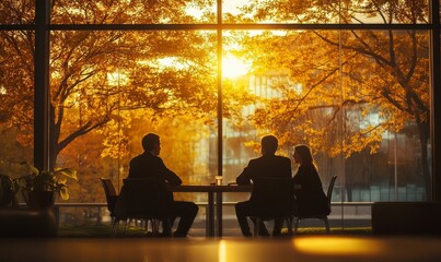 Business Meeting at Sunset