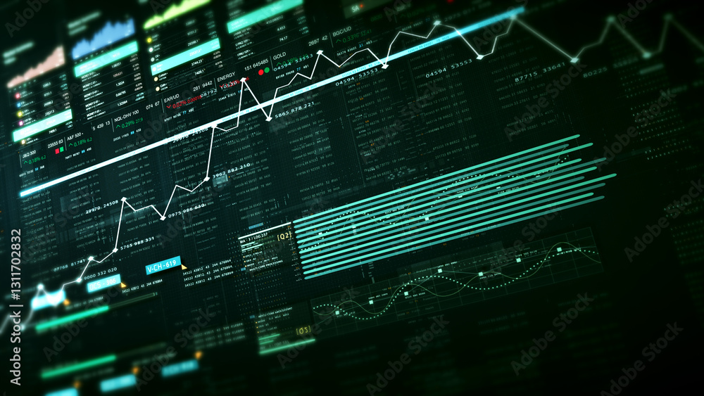 Poster dynamic data visuals for business info graphics, animated charts, and data-driven insights for a bus