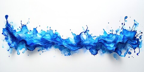 Obraz premium splash shades blue watercolor on paper 