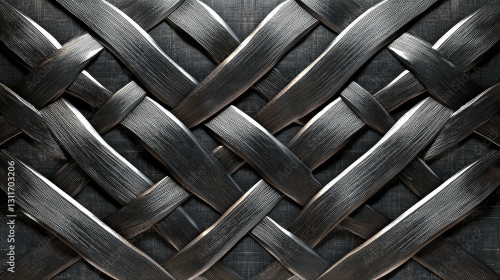 Poster metal wire mesh with intersecting lines, creating a visually strong and rigid industrial pattern.