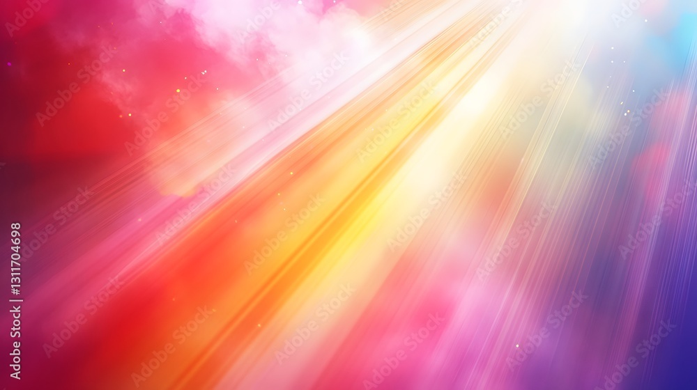 Aufkleber abstract colorful rays and cloudscape background