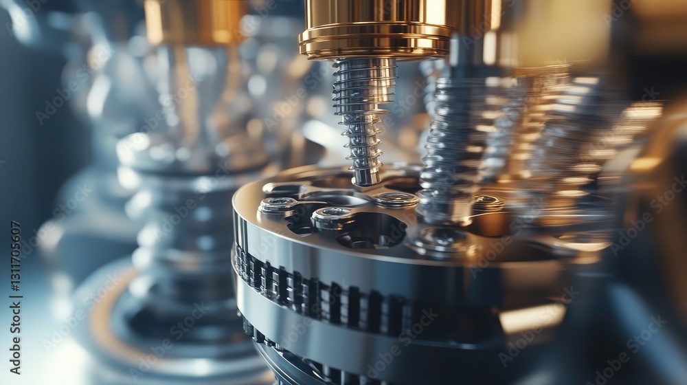 Poster rotating car engine components in motion, high-speed precision mechanics.