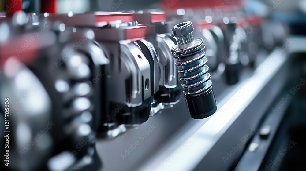 Poster rotating car engine components in motion, high-speed precision mechanics.
