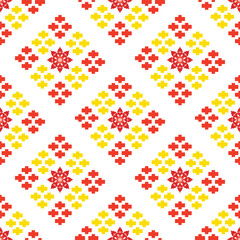 Red and yellow mesh pattern for background, seamless pattern.