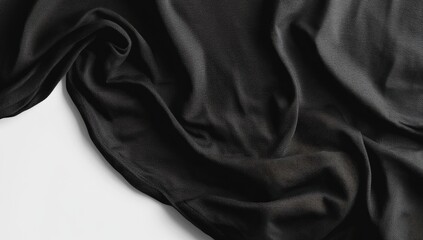 Black T-shirt mockup on a white background,