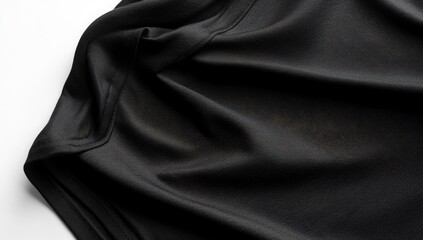 Black T-shirt mockup on a white background,