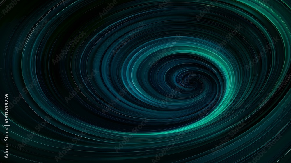 Aufkleber the image contains an abstract swirling vortex of dark teal and black lines, creating a hypnotic and