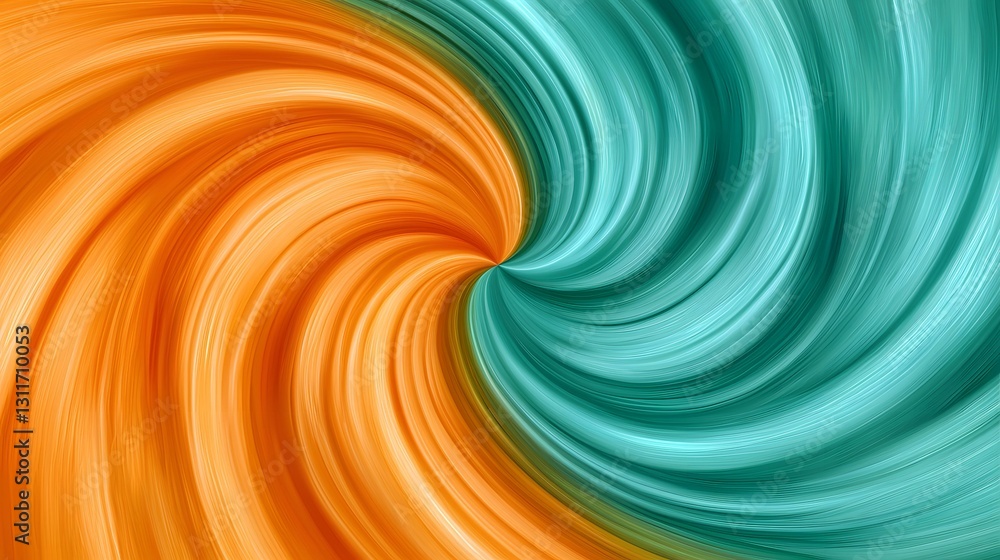 Aufkleber an abstract image featuring a swirling vortex of vibrant orange and teal, creating a dynamic and vis