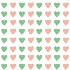 seamless pattern with peach hearts