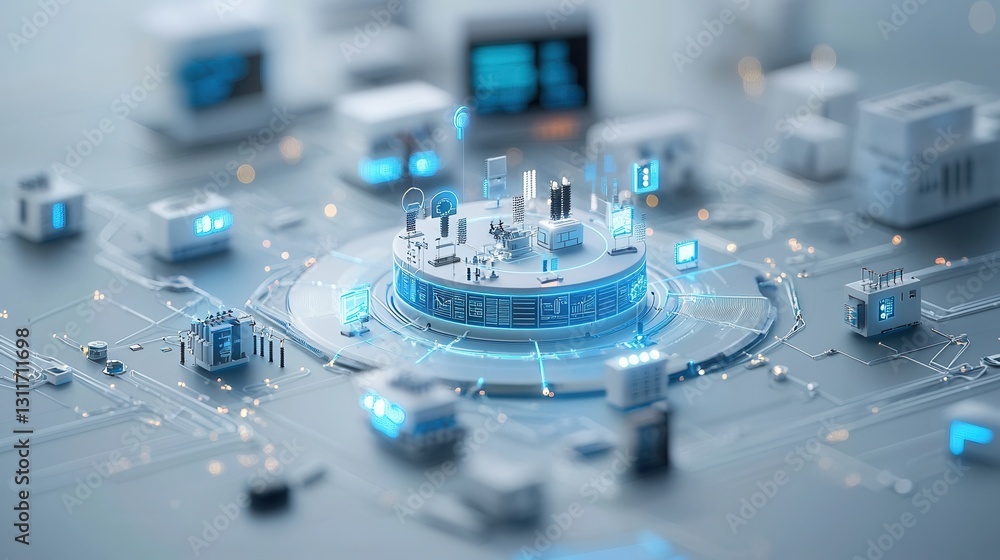 Poster futuristic power grid integrating advanced energy networks digital technologies and intelligent syst