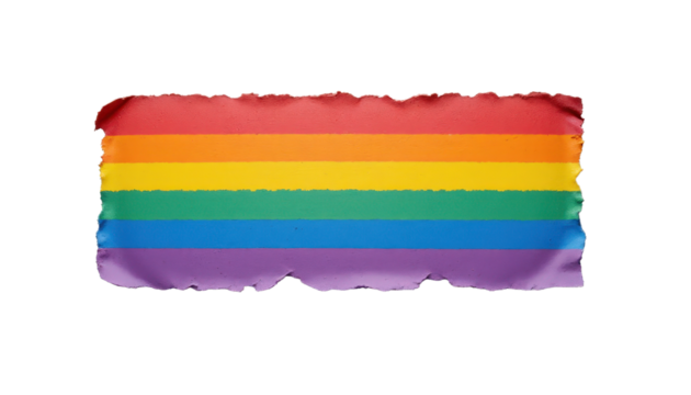Vibrant Rainbow Flag on Transparent Background