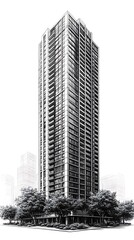 Fototapeta premium Modern house black white architectural high resolution hd photo
